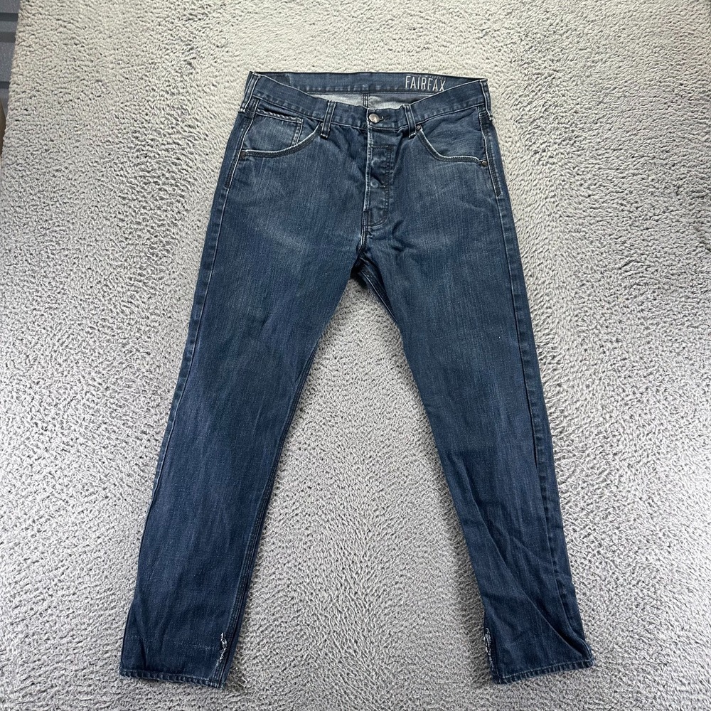 Bullhead Fairfax Jeans Men's 32x30 Blue Cotton Denim Tapered Slim Fit Workwear